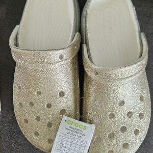 Crocs disco Gold/silver platform Clogs